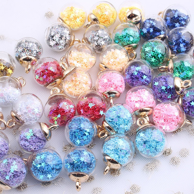 Color Transparent Star Sequins Crystal Glass Ball DIY