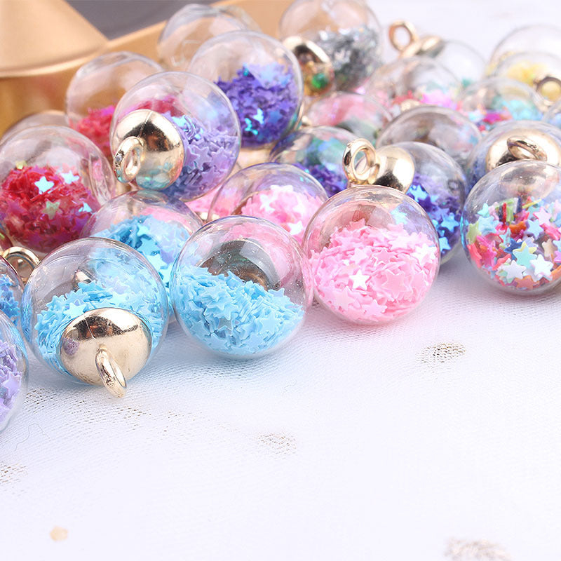 Color Transparent Star Sequins Crystal Glass Ball DIY