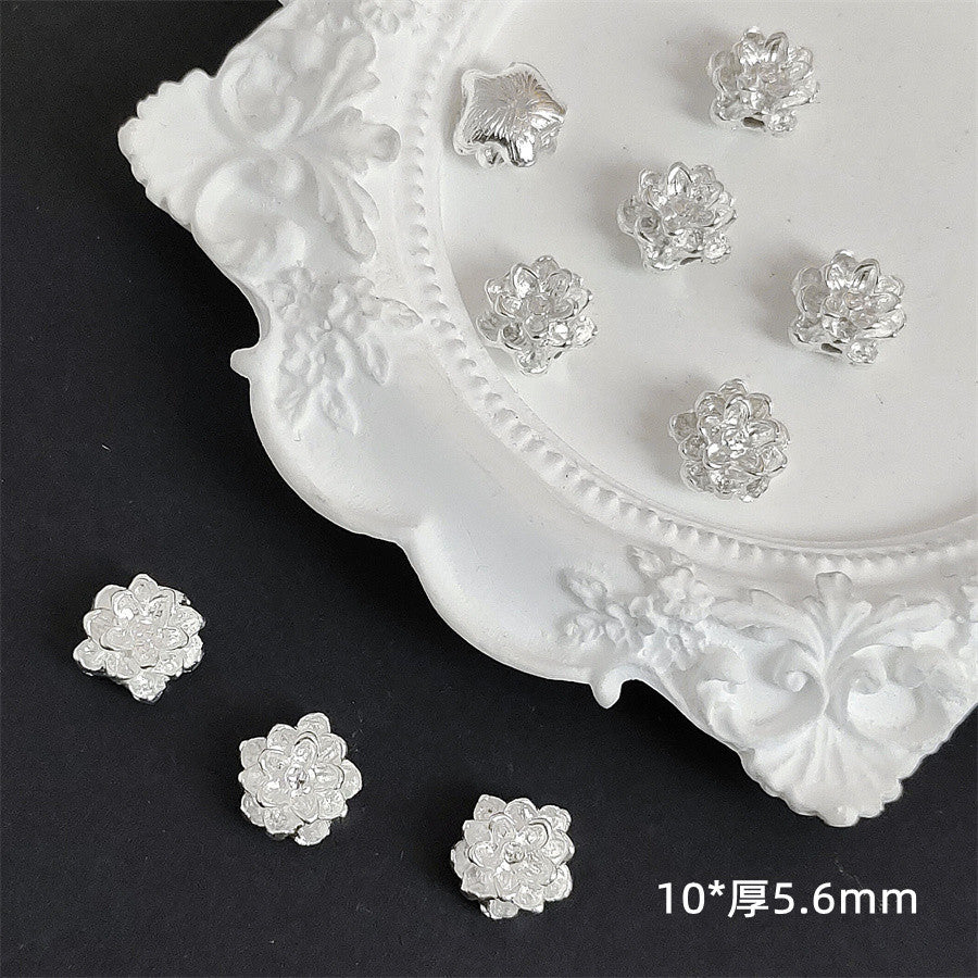 National style Tibetan silver lotus bead spacer