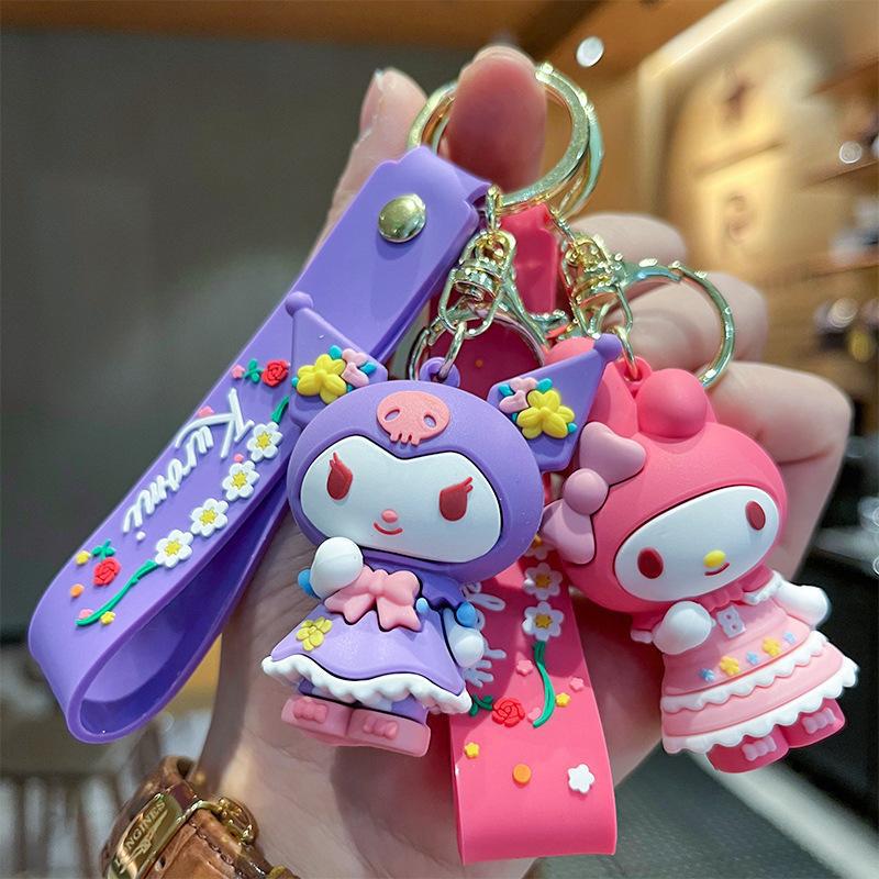 Cute cartoon cherry blossom Sanrio doll car keychain